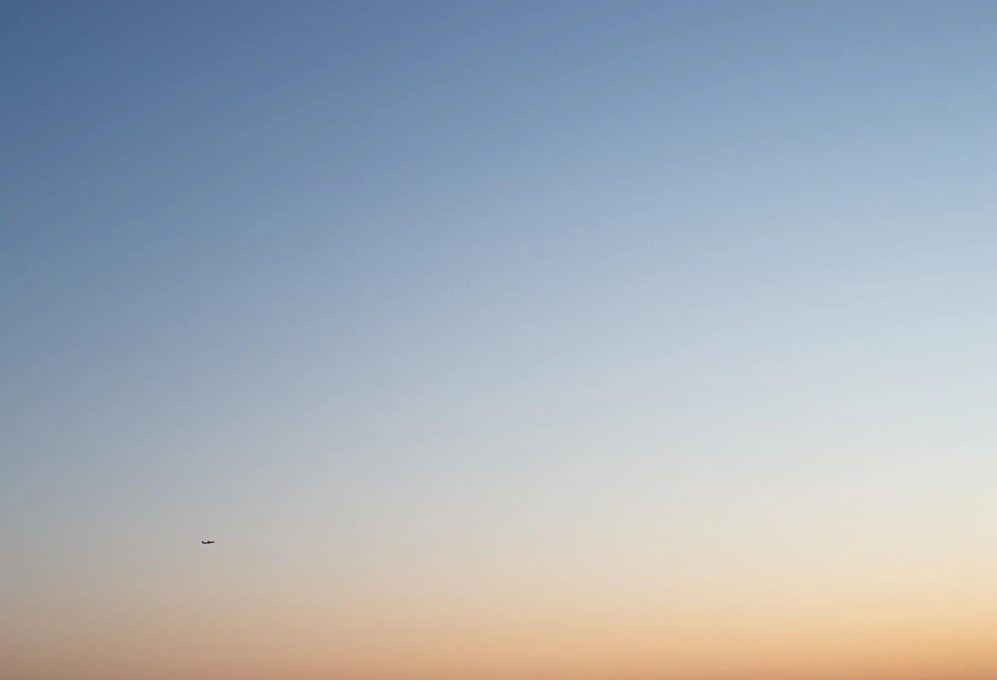 plane at sunset